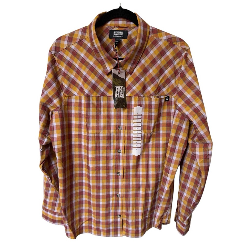 Alaskan Hardgear Midnight Sun Poly/Wool Blend Plaid Shirt Outdoor Womens XL NWT
